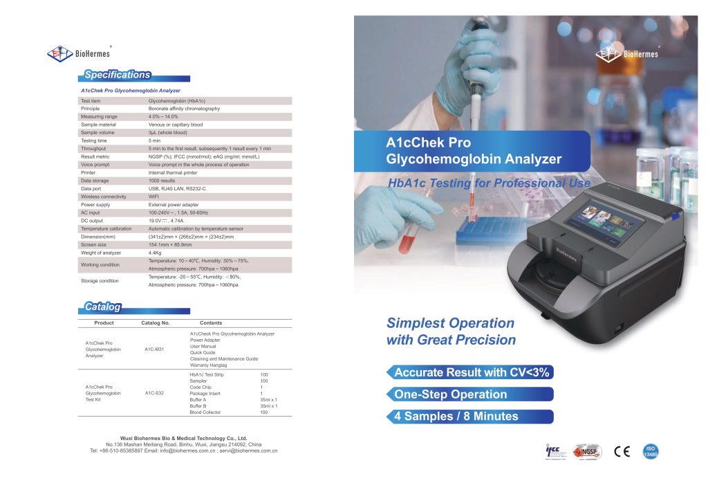 BioHermes A1cChek Pro Glycohemoglobin Analyzer – BioTrade Medical ...